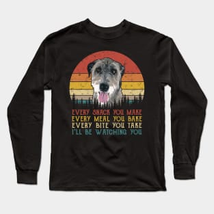 Retro Irish Wolfhound Every Snack You Make Every Meal You Bake Long Sleeve T-Shirt